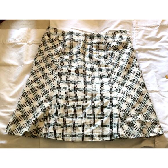 Ann Taylor Loft Basket Weave Plaid A-Line Skirt, Sz 10 - Picture 2 of 8